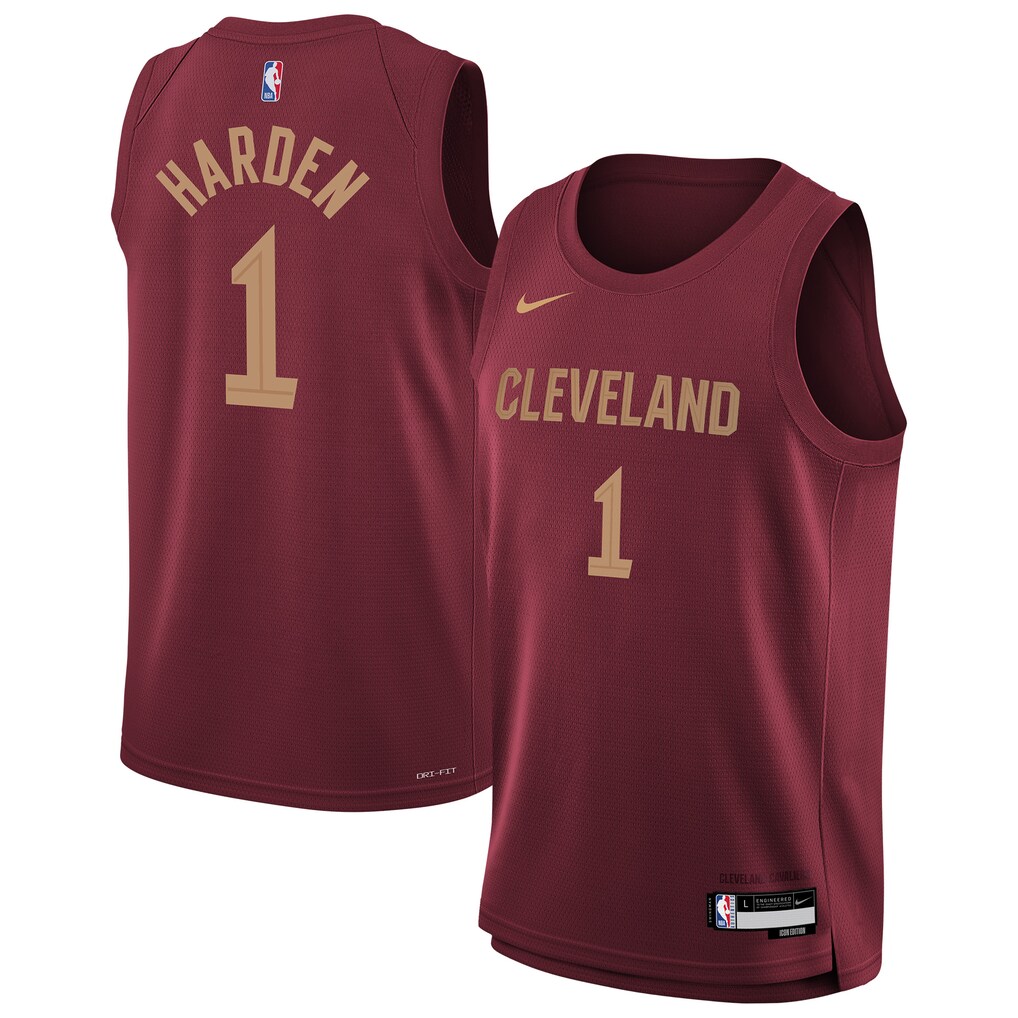 Youth Cleveland Cavaliers James Harden Nike Wine Swingman Jersey - Icon Edition