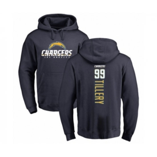 Football Los Angeles Chargers #99 Jerry Tillery Navy Blue Backer Pullover Hoodie