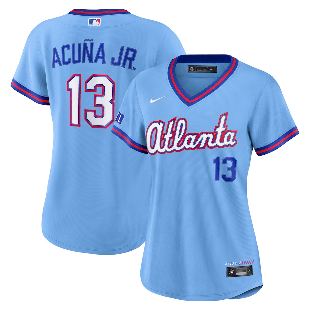 Women's Atlanta Braves Ronald Acuña Jr. Nike Powder Blue 2026 City Connect Stadium Jersey