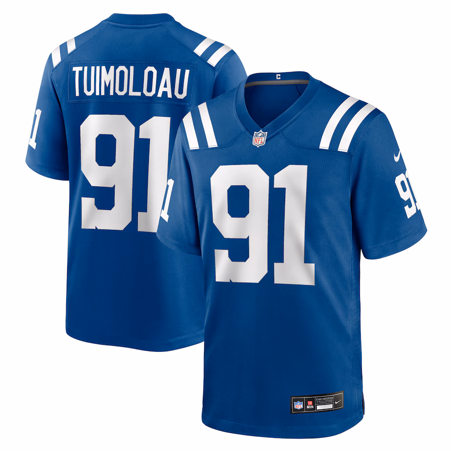 Men's Indianapolis Colts JT Tuimoloau Nike Royal Team Game Jersey