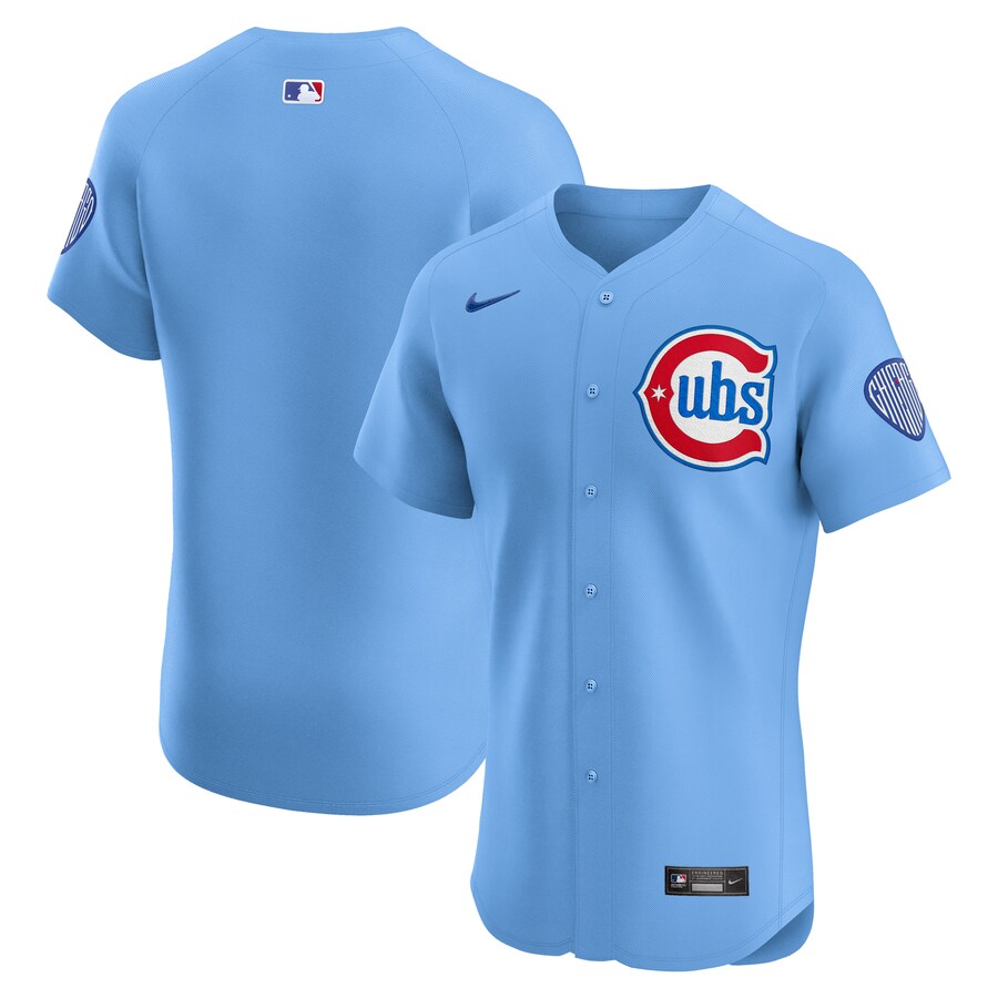Men's Chicago Cubs Nike Light Blue 2nd Alternate Elite Jersey