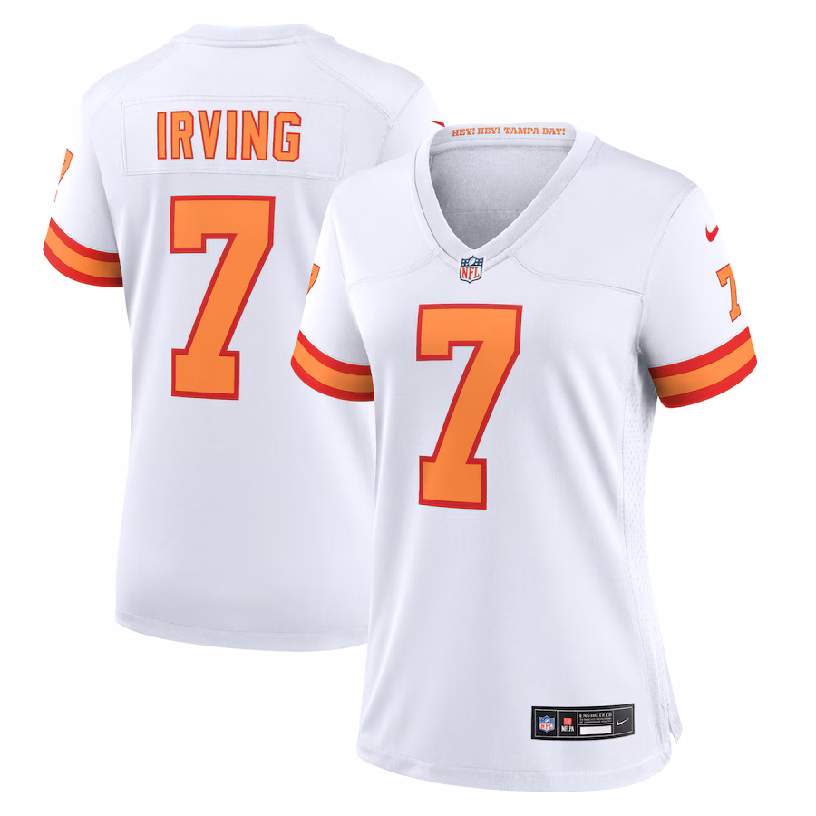 Women's '76 Tampa Bay Buccaneers Bucky Irving Nike White Game Jersey