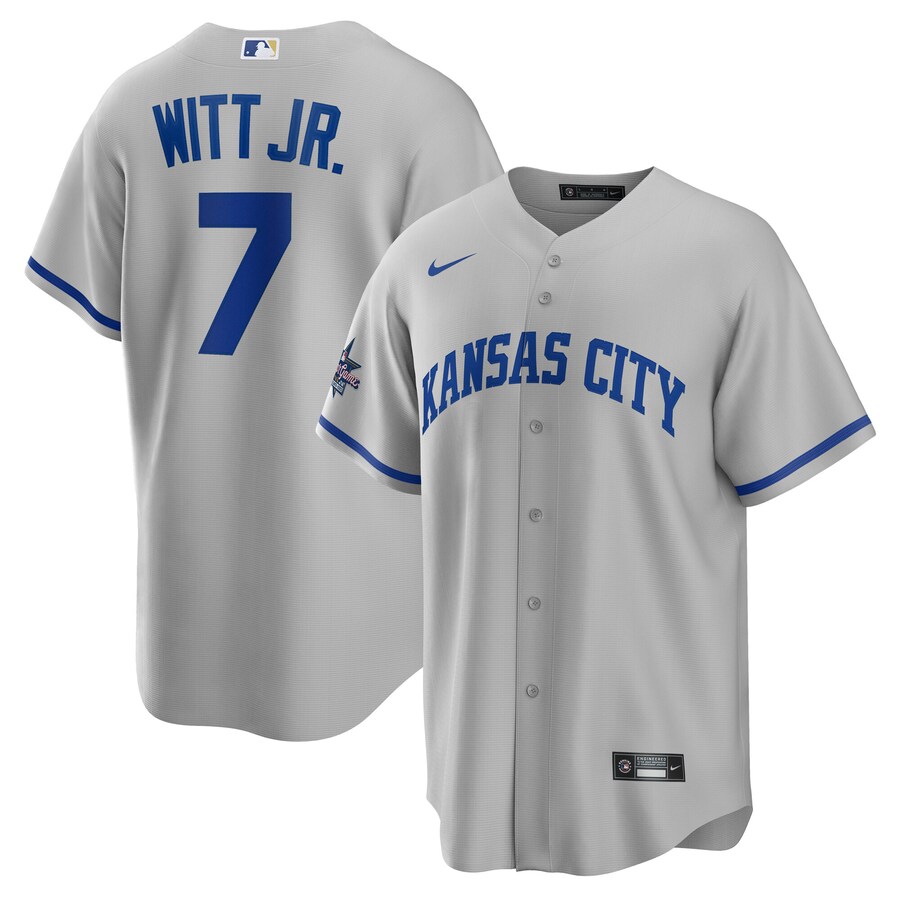 Men's Kansas City Royals Bobby Witt Jr. Nike Gray 2025 MLB All-Star Game Road Replica Player Jersey