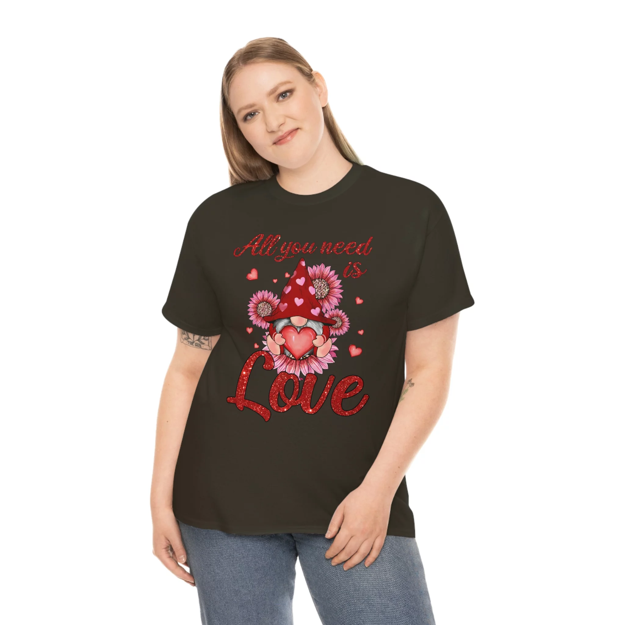 Familyloveshop LLC, All You Need Is Love Gnome Valentine Shirt, Gnome Valentine's Day Shirt, Women Valentine's Day Shirt, Men And Women T-shirt - Curated Treasures Market