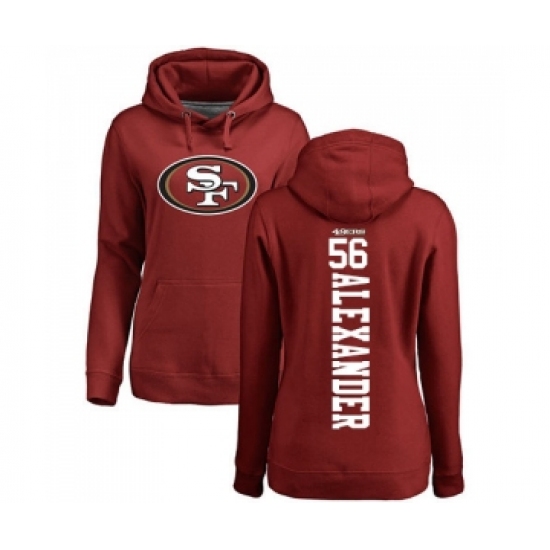 Football Women's San Francisco 49ers #56 Kwon Alexander Red Backer Pullover Hoodie