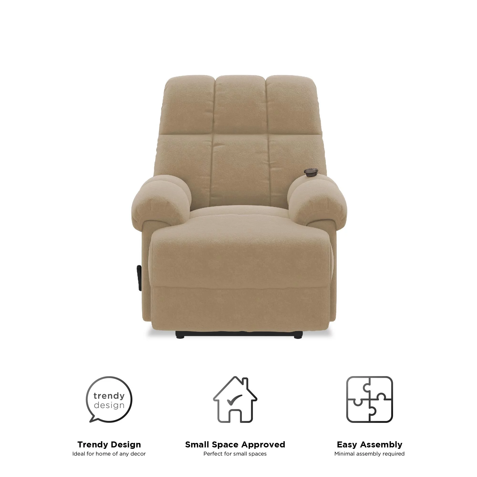 Elm & Oak Padded Massage Rocker Recliner, Tan - Curated Treasures Market