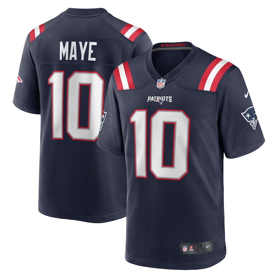 Men's New England Patriots Drake Maye Nike Navy  Vapor F.U.S.E. Stitched Limited Jersey