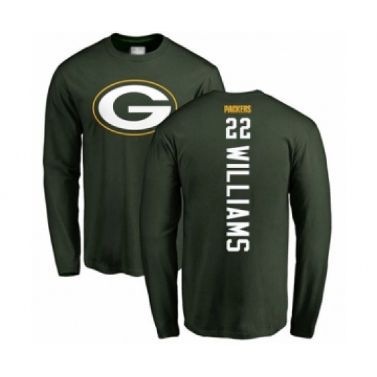 Football Green Bay Packers #22 Dexter Williams Green Backer Long Sleeve T-Shirt