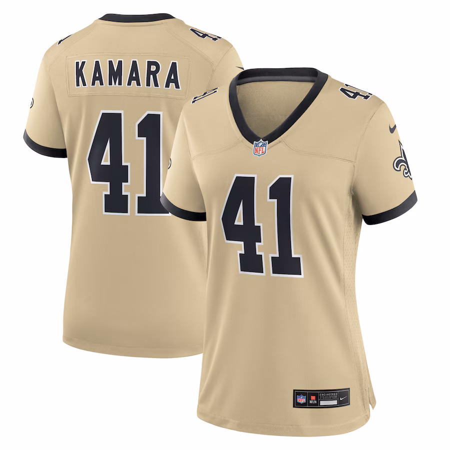 Women's New Orleans Saints Alvin Kamara Nike Gold Gameday Golds Alternate Game Player Jersey