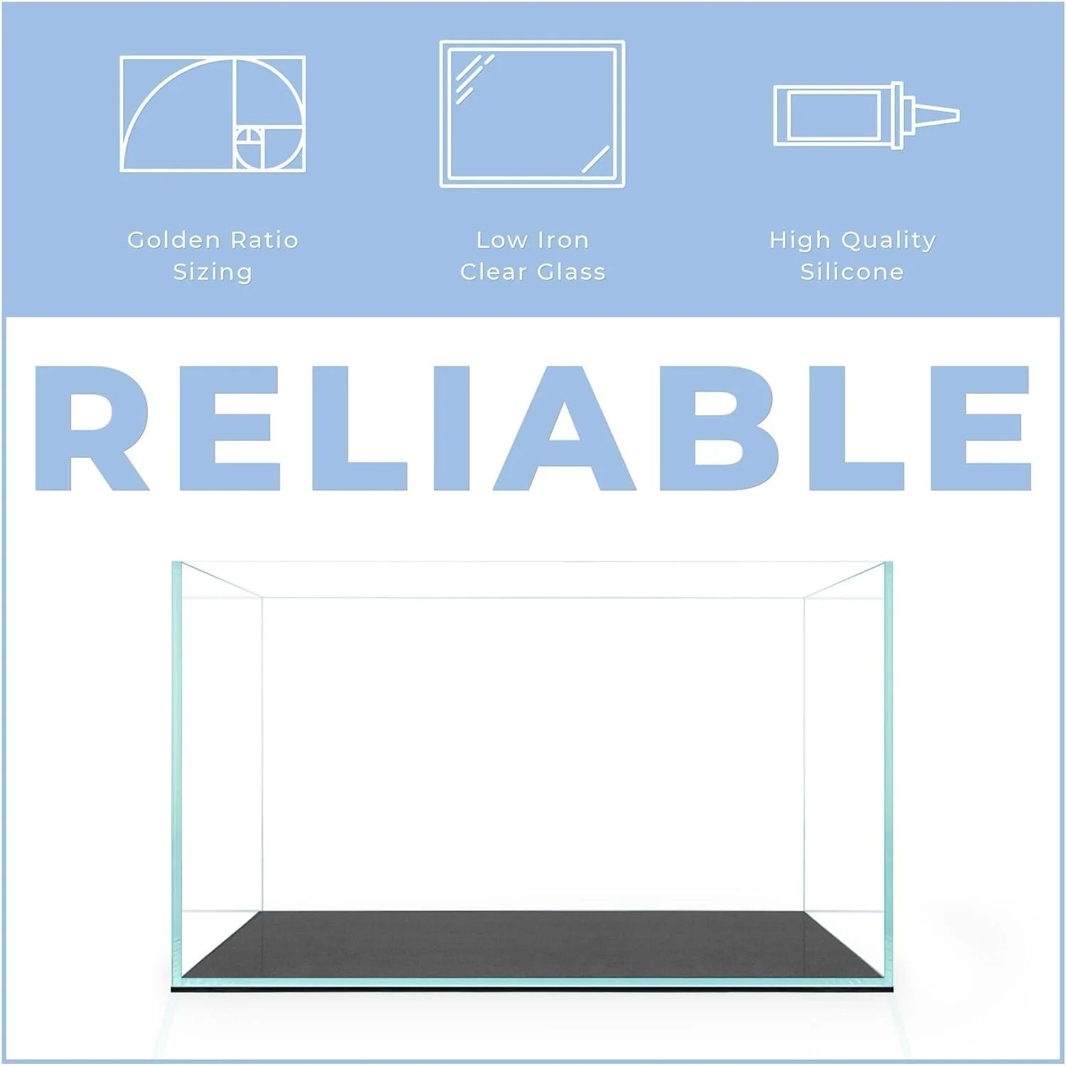 Aqua Worx 5 Gallon Rimless Tank - 14.17 x 8.66 x 8.66 inches Fish Tank - Nano Style Rimless Fish Tank - Clear Nano Glass Aquarium - Space Saving 5 Gallon Fish Tank - Durable Rimless Aquarium - Curated Treasures Market