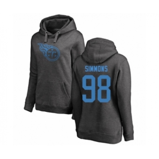 Football Women's Tennessee Titans #98 Jeffery Simmons Ash One Color Pullover Hoodie