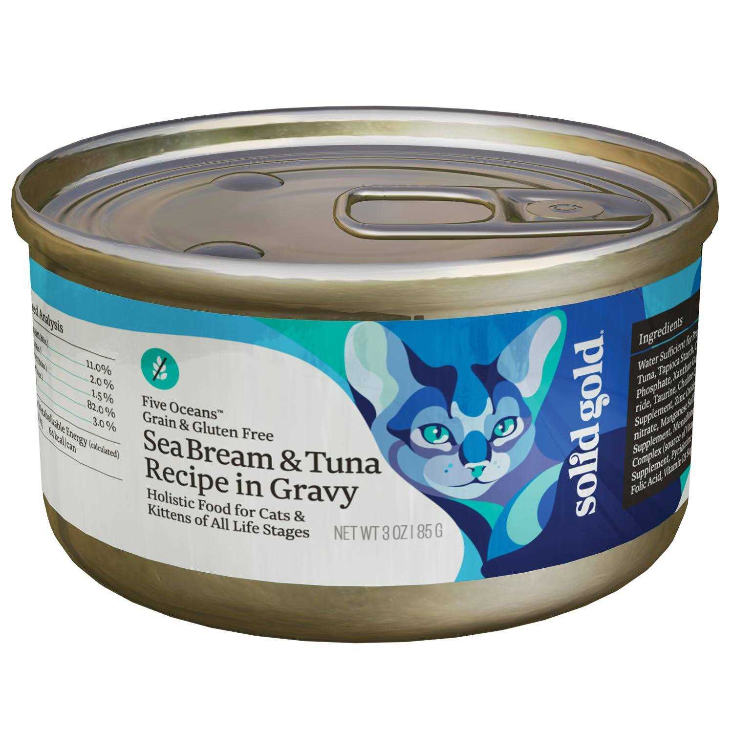 Solid Gold Canned Cat Food Five Oceans Tuna Recipe in Gravy