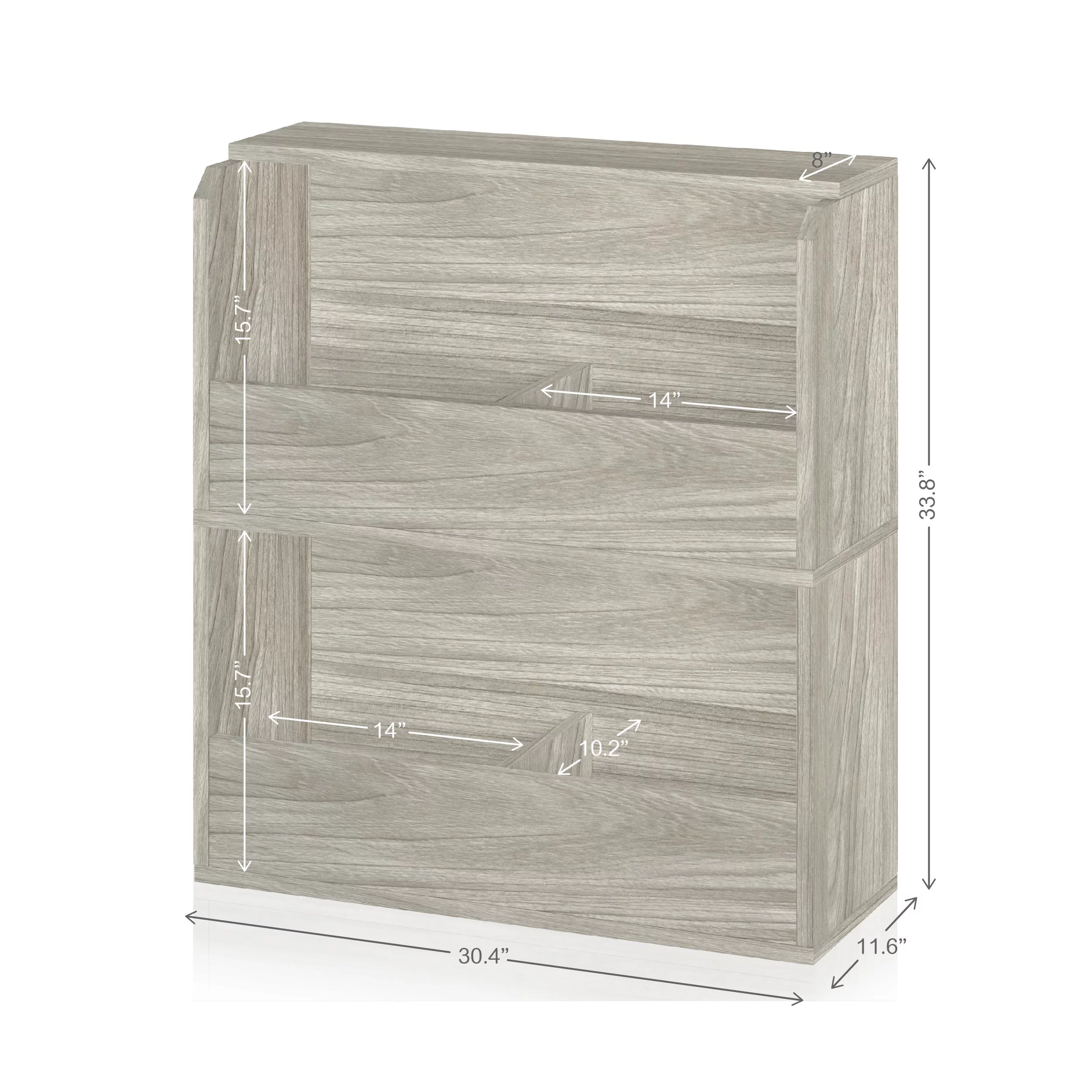 WAY BASICS Vinyl Record Shelf and Bookshelf, Aspen Grey - Curated Treasures Market