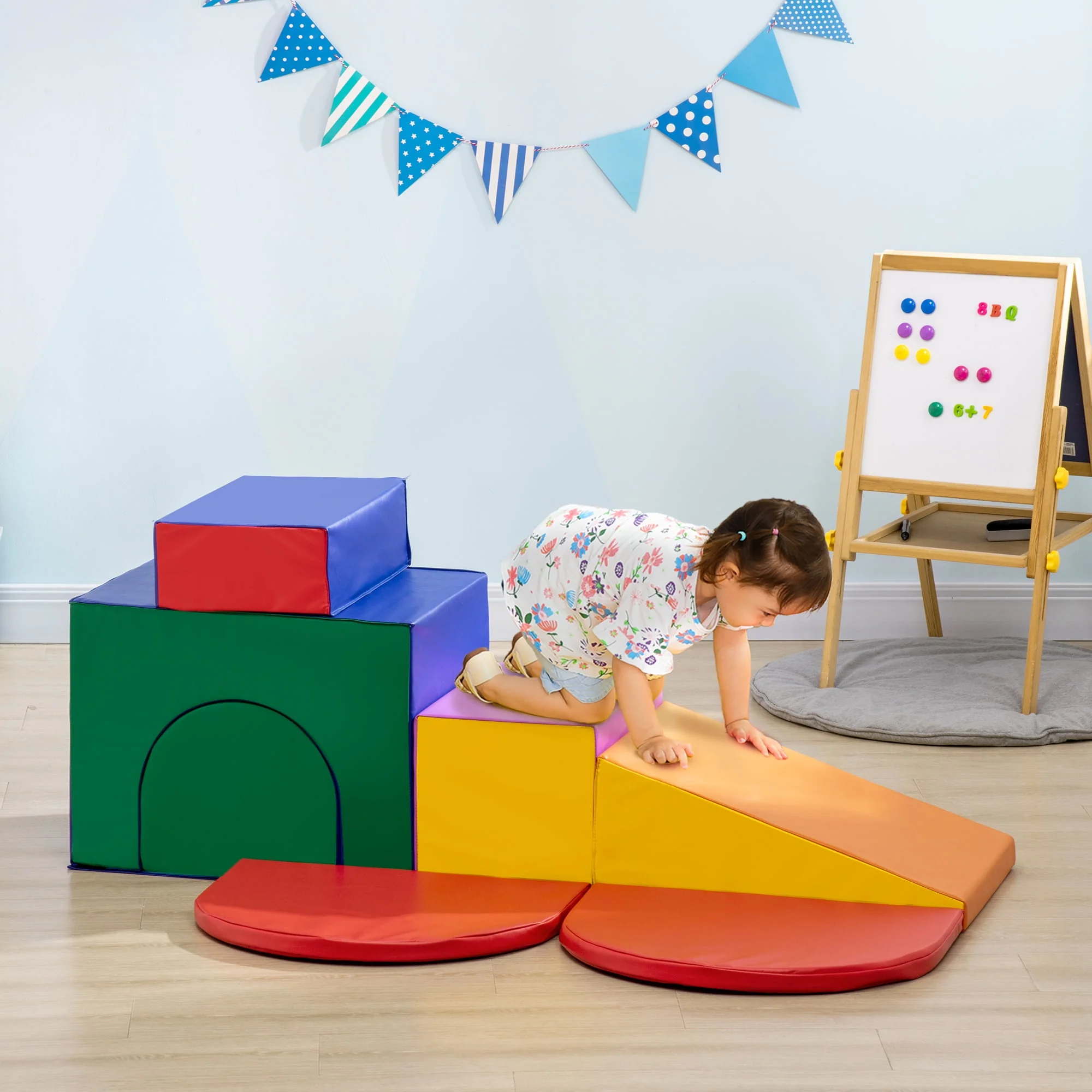 Qaba Rearrangeable Toddler Climber Soft Play Equipment for Creativity