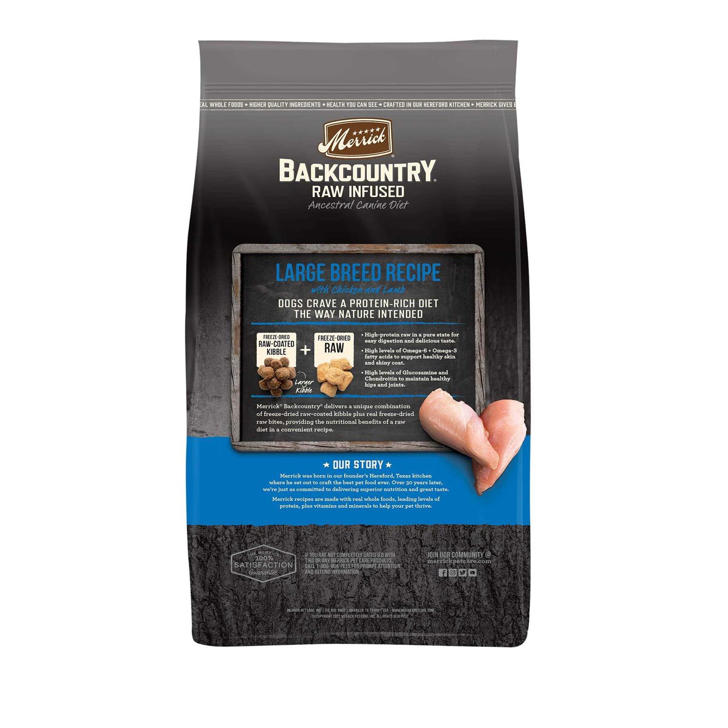 Merrick Backcountry Raw Infused Grain Free Dry Dog Food Large Breed Recipe