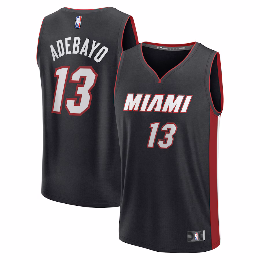 Youth Miami Heat Bam Adebayo Fanatics Black Fast Break Replica Player Jersey - Icon Edition