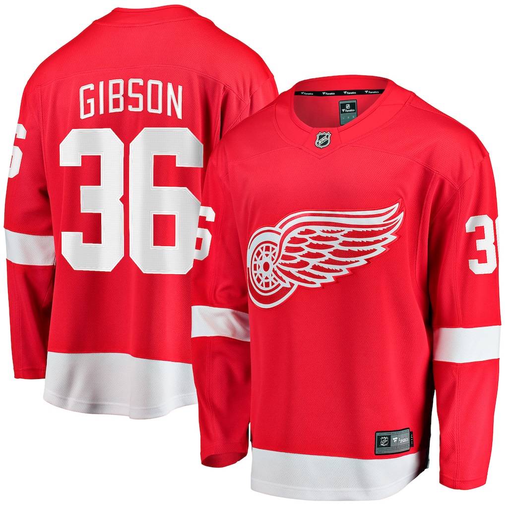 Men's Detroit Red Wings John Gibson Fanatics Red Home Breakaway Jersey