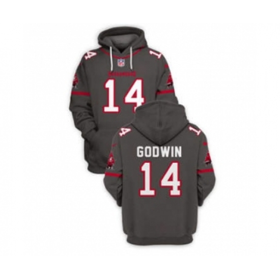 Men's Tampa Bay Buccaneers #14 Chris Godwin 2021 Gray Pullover Football Hoodie