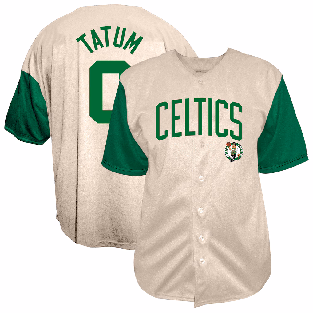 Men's Boston Celtics Jayson Tatum Fanatics Cream Baseball Jersey