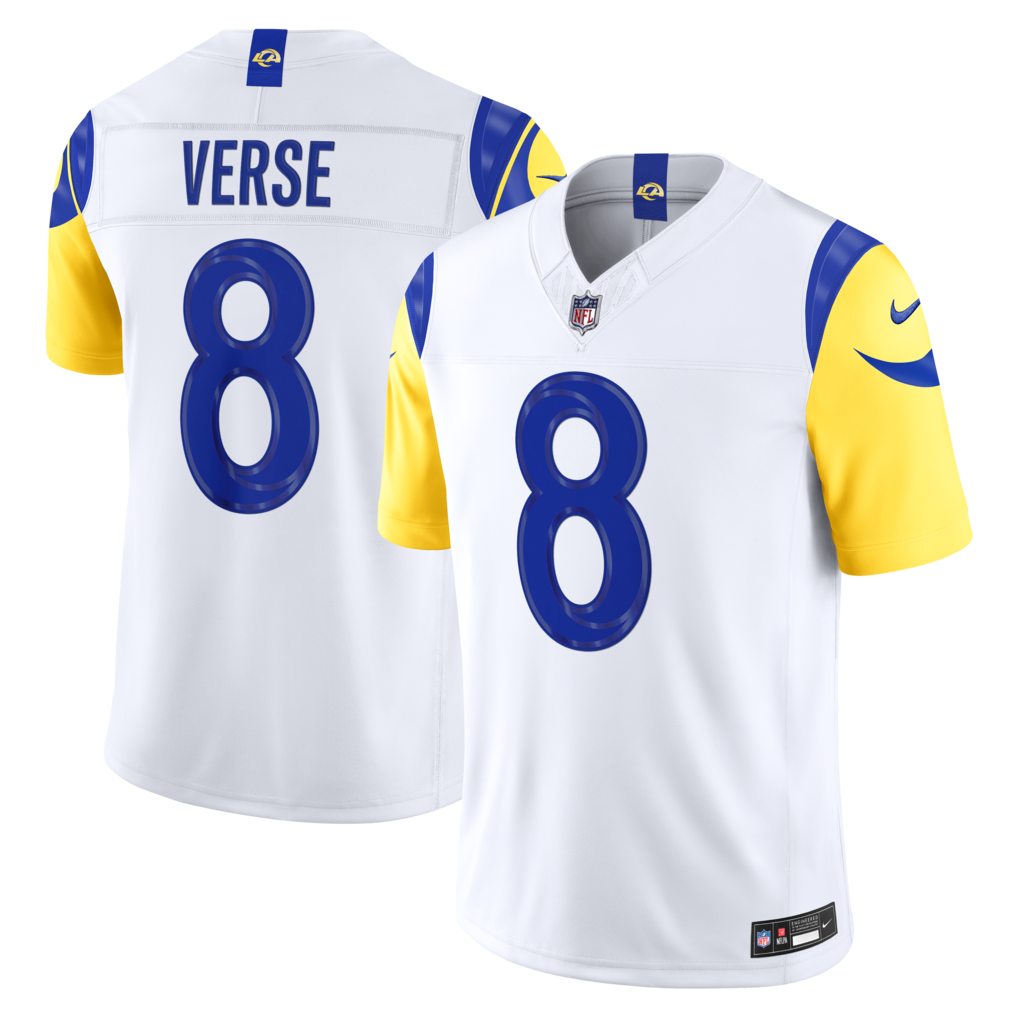Men's Los Angeles Rams Jared Verse Nike White Vapor F.U.S.E. Sewn Down Limited Jersey