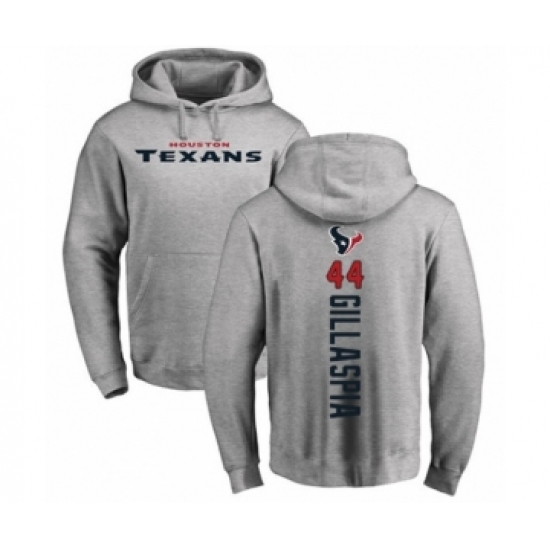 Football Houston Texans #44 Cullen Gillaspia Ash Backer Pullover Hoodie