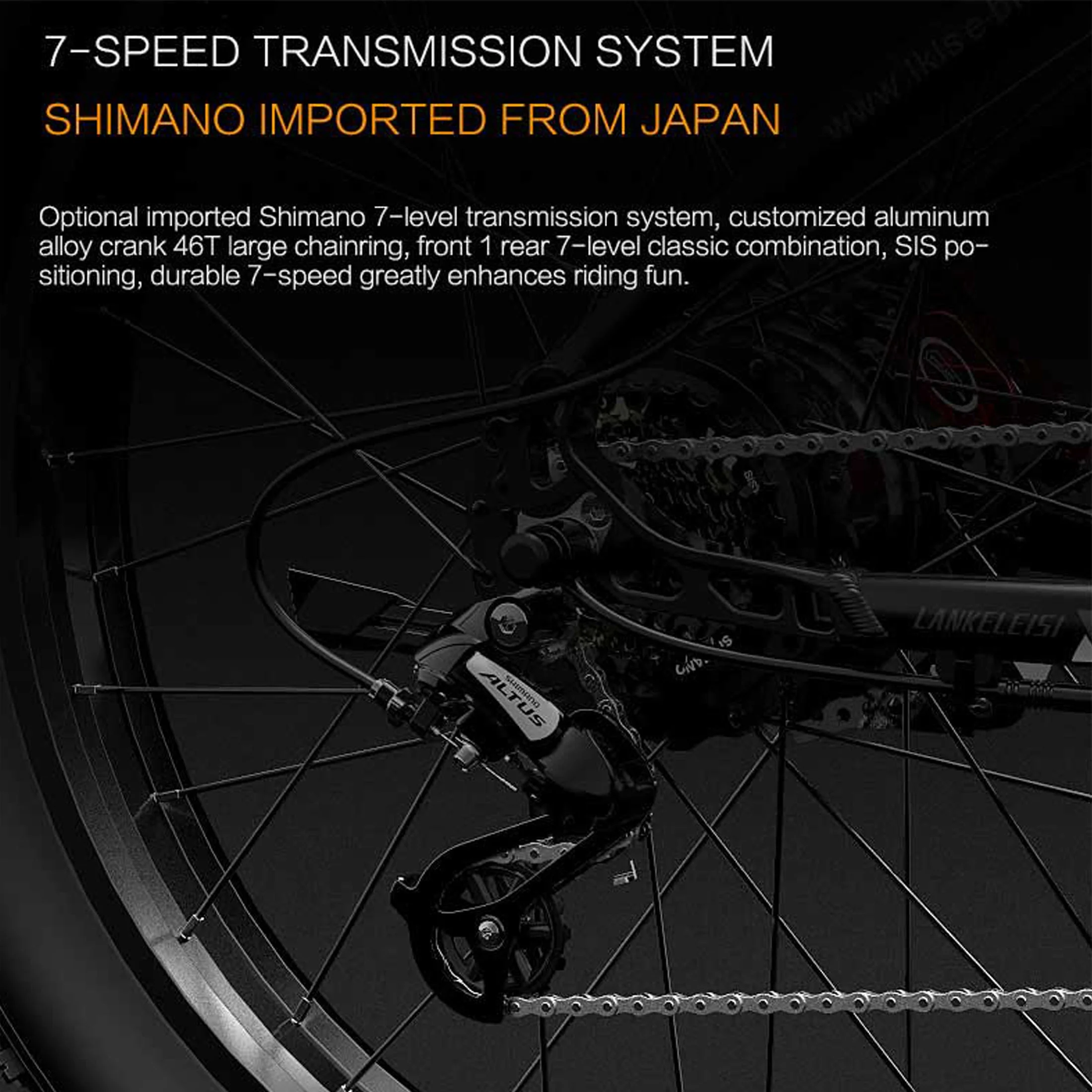 LANKELEISI Electric Bike 26 Inch Fat Tire e-Bike 1000W Dual Motor 48V 20Ah Battery 31Mph Pedal Assist Mountain Bike 7 Speed MG740 Plus - Blue - Curated Treasures Market