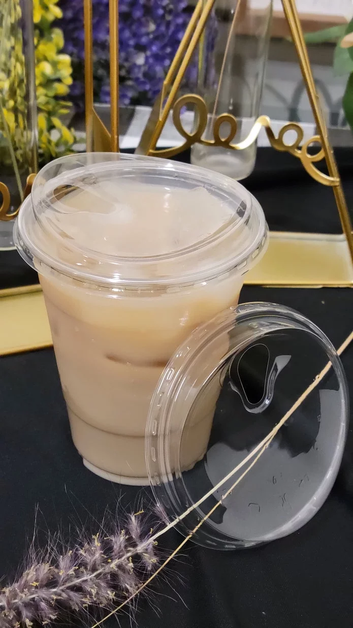 DHG PROFESSIONAL 50 Sets Clear Plastic Cups with Strawless Sip Lids for Iced coffee tea juice | Plastic Cups and Sip Through Lids | Clear Plastic Disposable Party Cups (24oz) - Curated Treasures Market