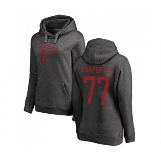 Football Women's Atlanta Falcons #77 James Carpenter Ash One Color Pullover Hoodie