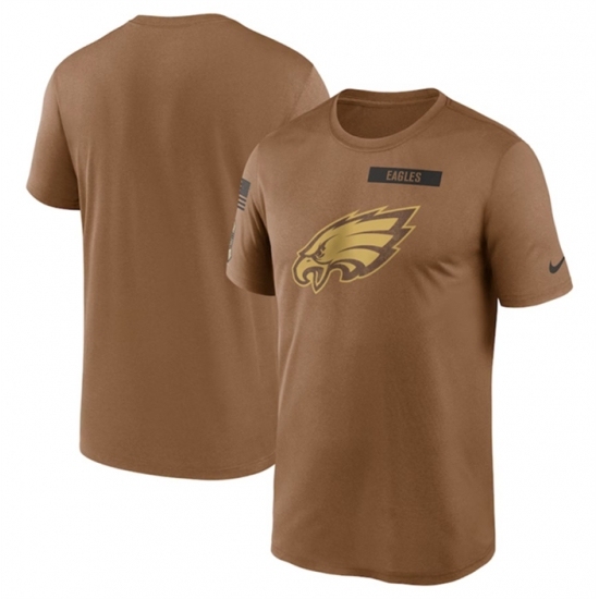 Men's Philadelphia Eagles 2023 Brown Salute To Service Legend Performance T Shirt