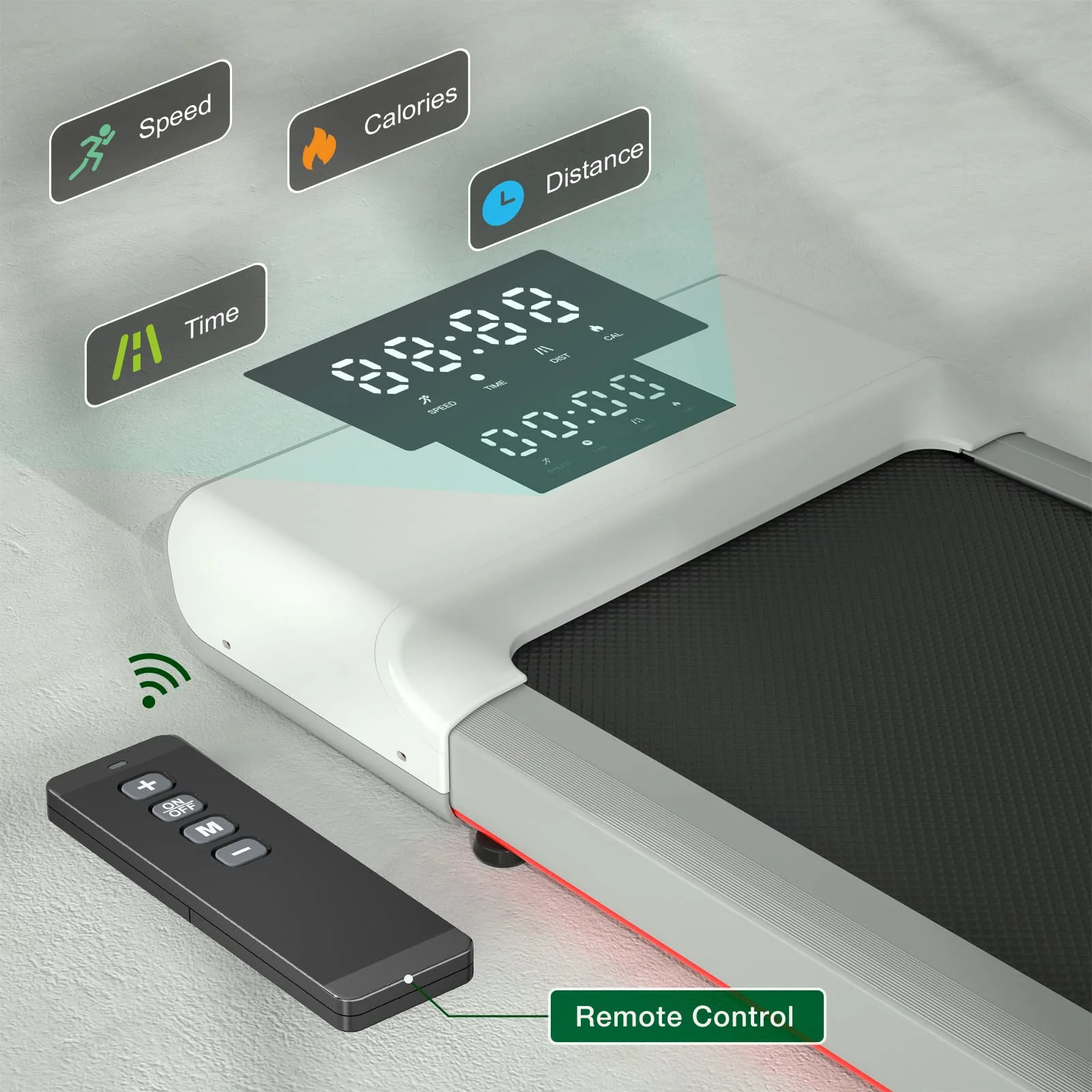 SSPHPPLIE SupeRun Walking Pad 300lb, 40*16 Walking Area Under Desk Treadmillwith Remote Control ,2 in 1 Portable Walking Pad Treadmill for Home/Office/Exercise(White) - Curated Treasures Market