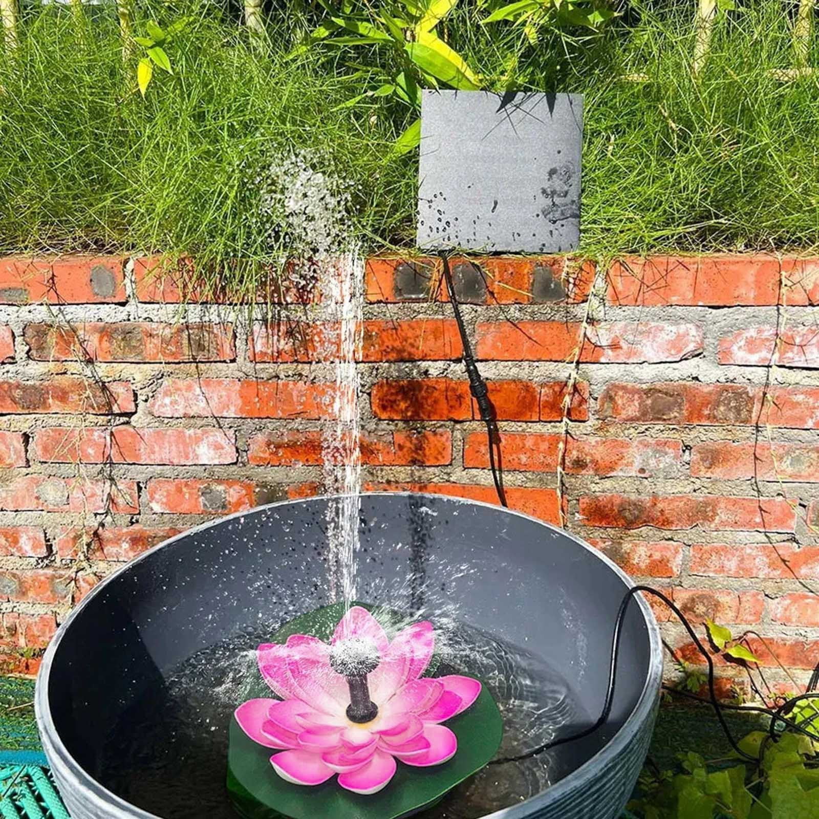 Rabbit Statue Lotuus Shaped Pond Founntain Decorative USB Floating Outdoor Water Feature Garden Pool Water Feature Flower Combination - Curated Treasures Market