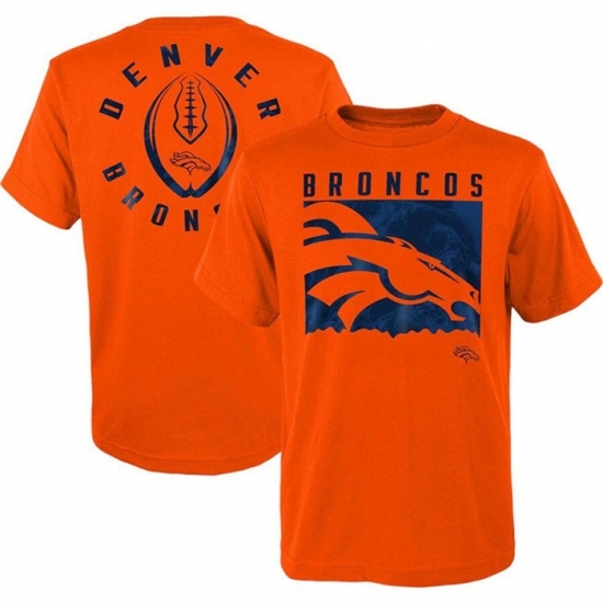 Men's Denver Broncos Orange Preschool Liquid Camo Logo T Shirt