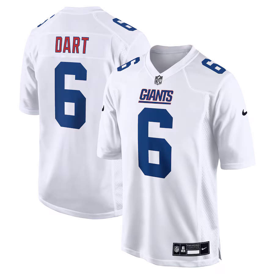 Men's New York Giants Jaxson Dart Nike Tundra White Fashion Game Jersey