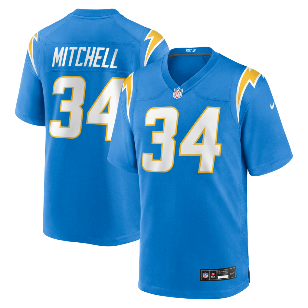 Men's Los Angeles Chargers Keaton Mitchell Nike Powder Blue Team Game Jersey