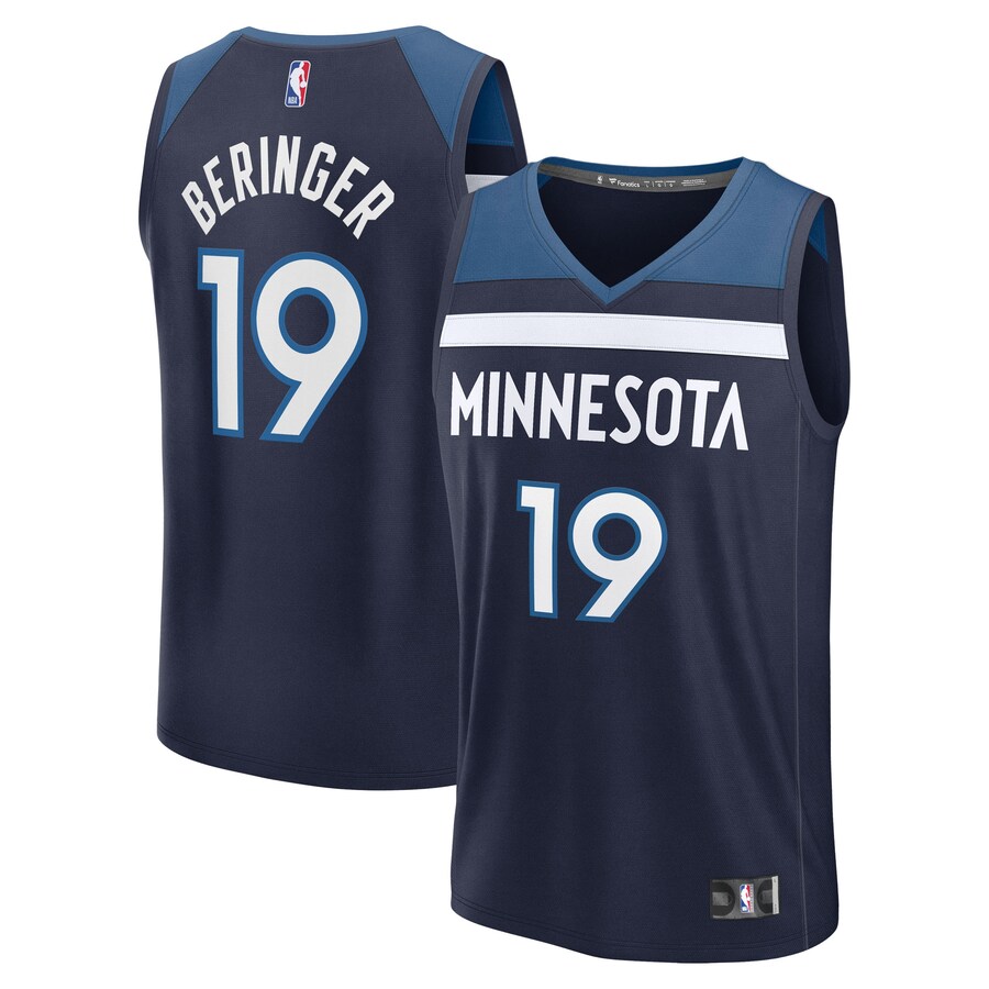 Men's Minnesota Timberwolves Joan Beringer Fanatics Navy 2025 NBA Draft First Round Pick Fast Break Replica Jersey - Icon Edition