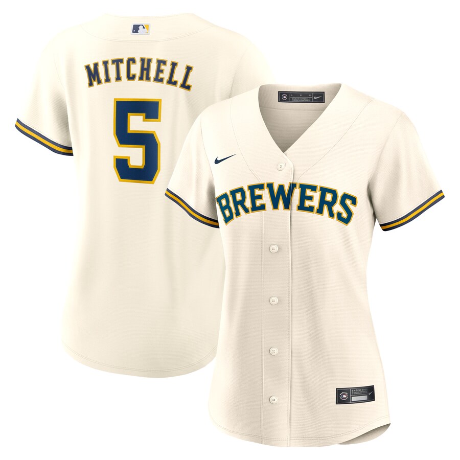 Women's Milwaukee Brewers Garrett Mitchell Nike White Home Replica Jersey