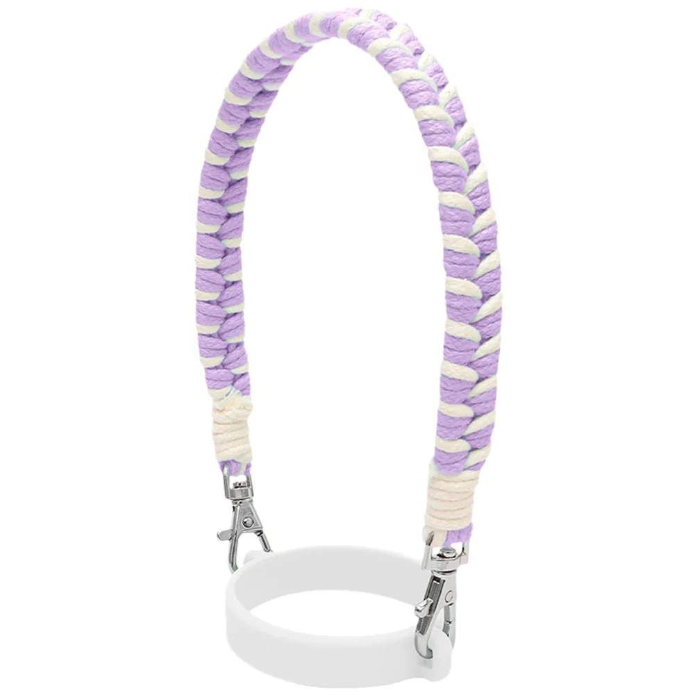 Water Bottle Handle Strap for Stanleys 16-40OZ Tumbler, Cotton Paracord Handle for Water Bottle,Thickened Silicone Ring Water Bottle Strap Compatible with Stanleys Cups - Curated Treasures Market