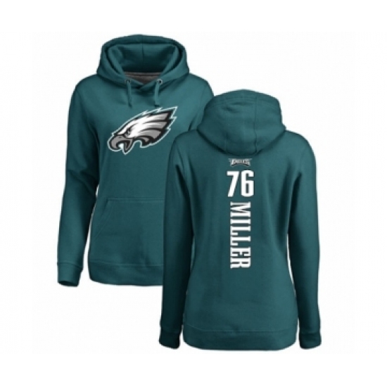 Women's Philadelphia Eagles #76 Shareef Miller Green Backer Pullover Hoodie