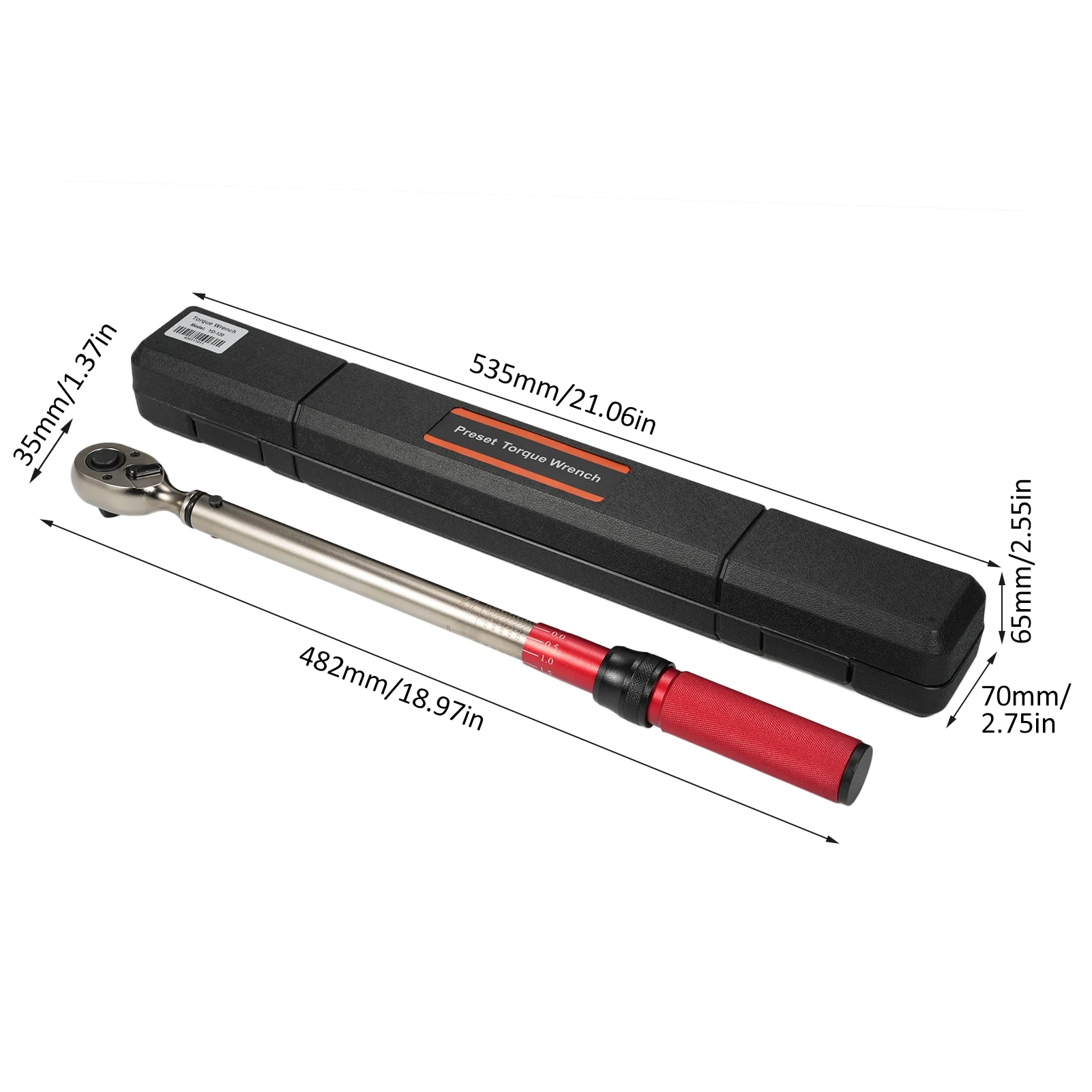 1/2 inch Drive Torque Wrench with Buckle for Bike Moto Car Maintenance by OWSOO - Curated Treasures Market