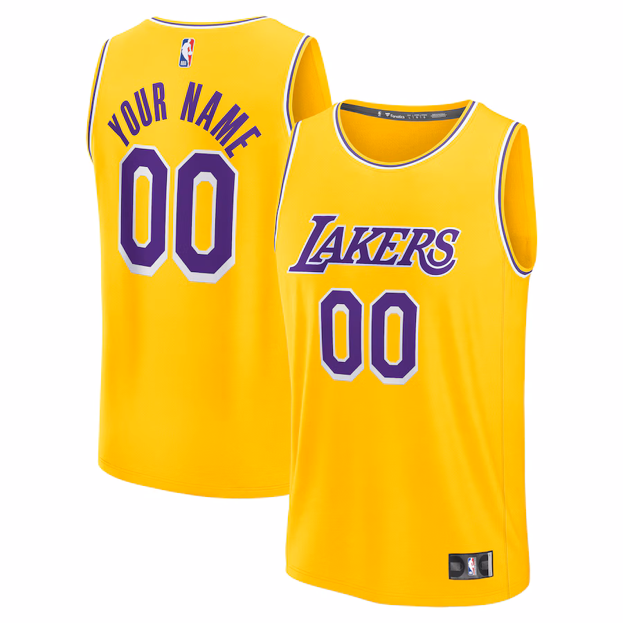 Youth Los Angeles Lakers Fanatics Gold Custom Fastbreak Jersey - Icon