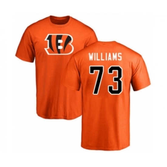 Football Cincinnati Bengals #73 Jonah Williams Orange Name & Number Logo T-Shirt
