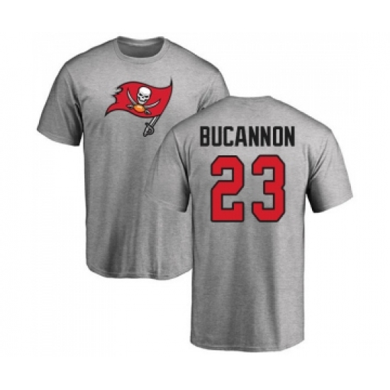 Football Tampa Bay Buccaneers #23 Deone Bucannon Ash Name & Number Logo T-Shirt