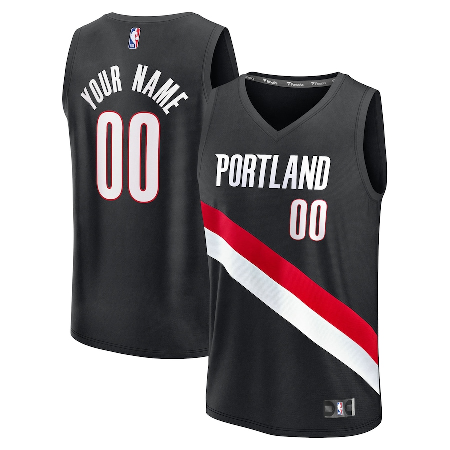 Men's Portland Trail Blazers Fanatics Black Fast Break Replica Custom Jersey - Icon Edition