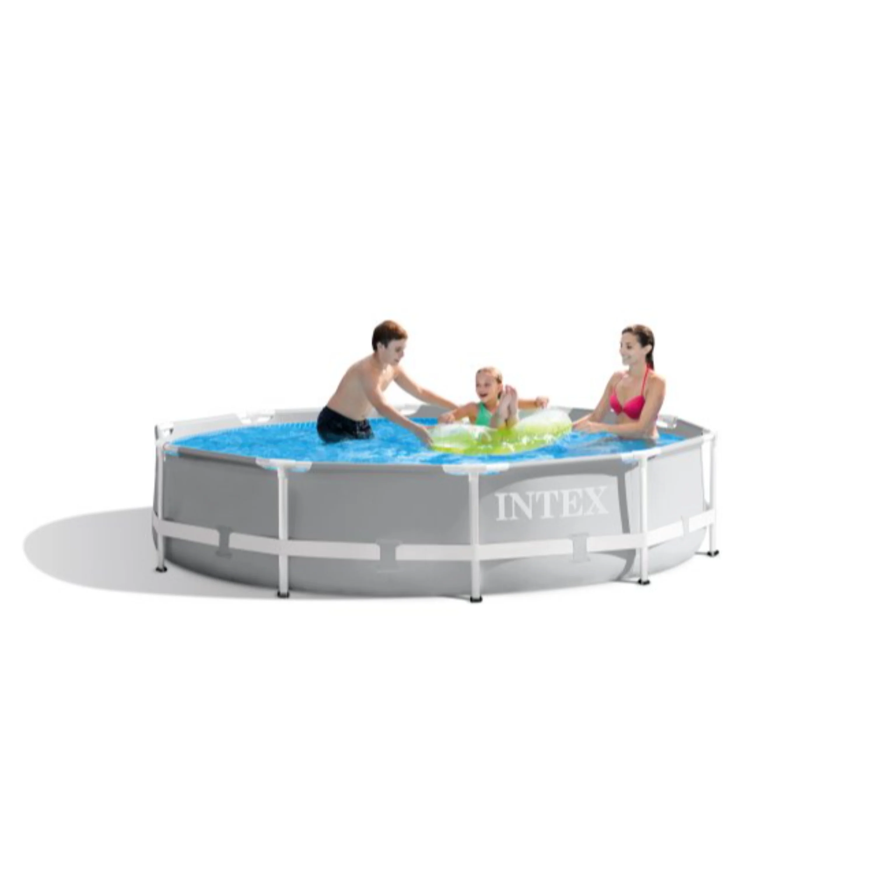 Intex 26701EH 10ft x 30in Prism Frame Above Ground Circle Swimming Pool & Filter Pump, Gray