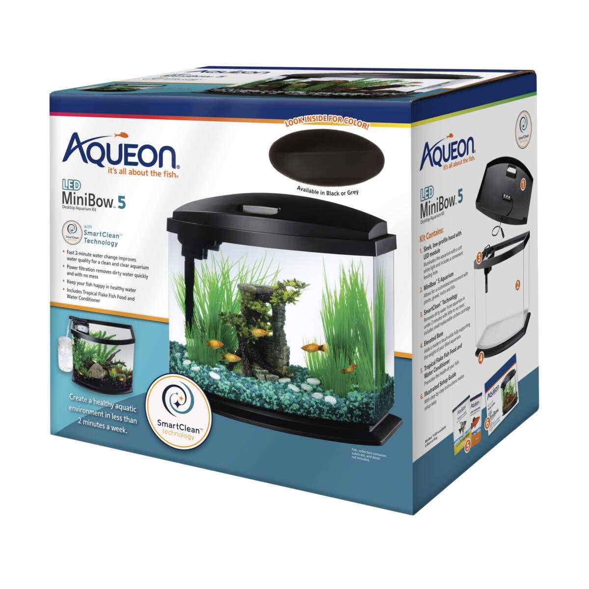 Aqueon LED BettaBow 2.5 SmartClean Aquarium Kit Black - Pet Supplies online store