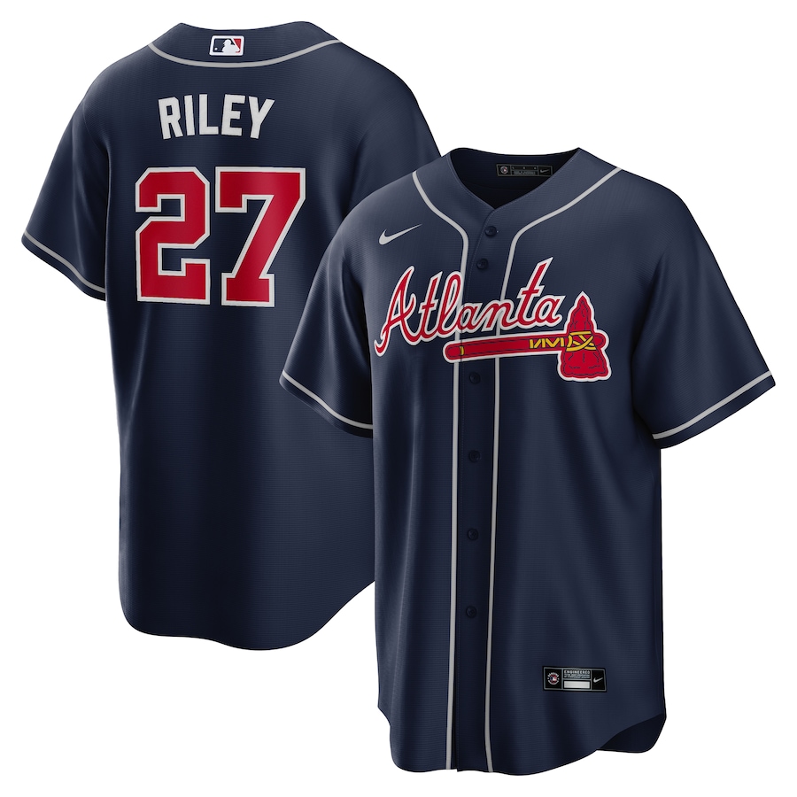 Men's Atlanta Braves Austin Riley Nike Navy Alternate Replica Jersey