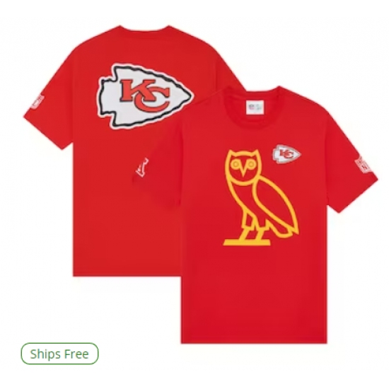 Men's Kansas City Chiefs OVO x NFL Red OG Owl T-Shirt