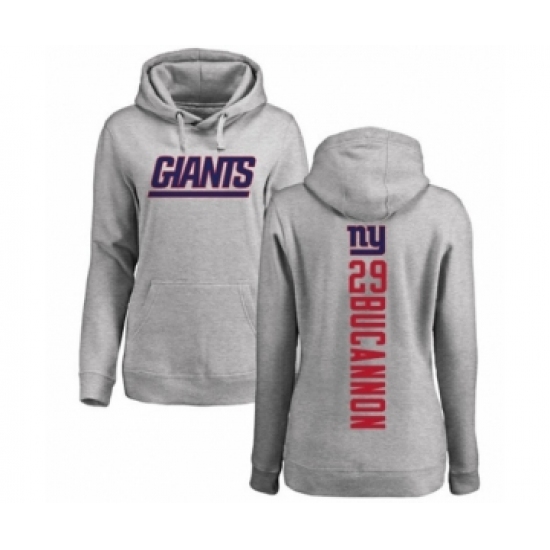 Football Women's New York Giants #29 Deone Bucannon Ash Backer Pullover Hoodie