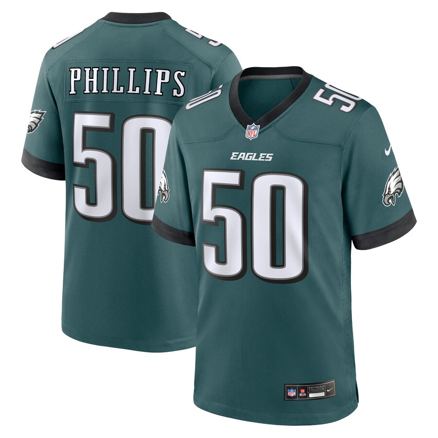 Men's Philadelphia Eagles Jaelan Phillips Nike Midnight Green Team Game Jersey