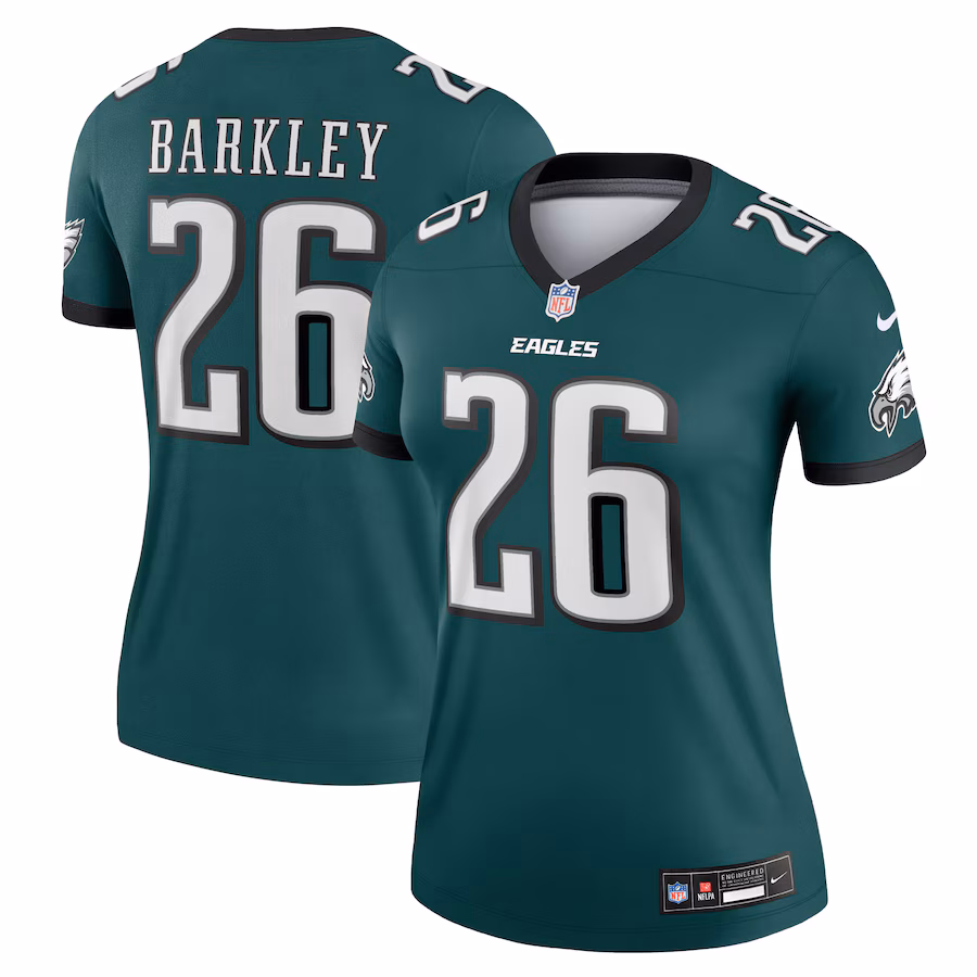 Women's Philadelphia Eagles Saquon Barkley Nike Midnight Green Legend Player Performance Top